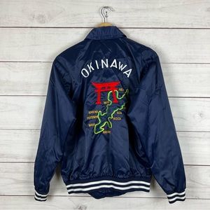 Vintage 70s Okinawa Japan Souvenir Satin Jacket Medium